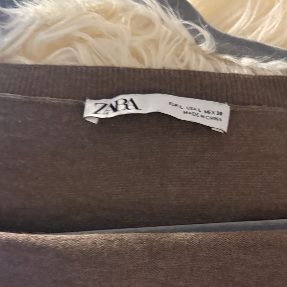 Zara Taupe Knit Top